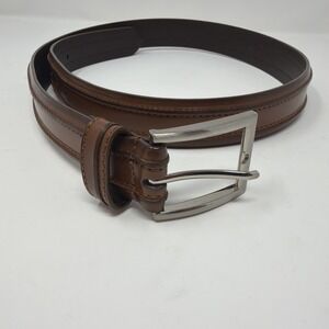 FLORSHEIM Belt Leather 1.25" Wide Casual Business Dress Size 34" Brown